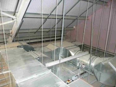 Extract fan ducting canopy connection
